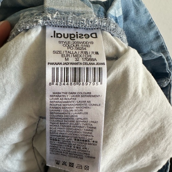 Desigual Women’s Albiw Denim Floral High Waisted Pants size Medium EUC - Picture 11 of 11